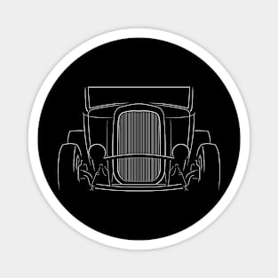 Front/profile 1932 Ford Model A Roadster - stencil, white Magnet